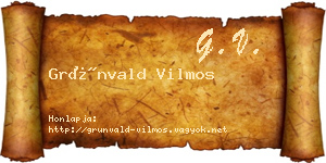 Grünvald Vilmos névjegykártya